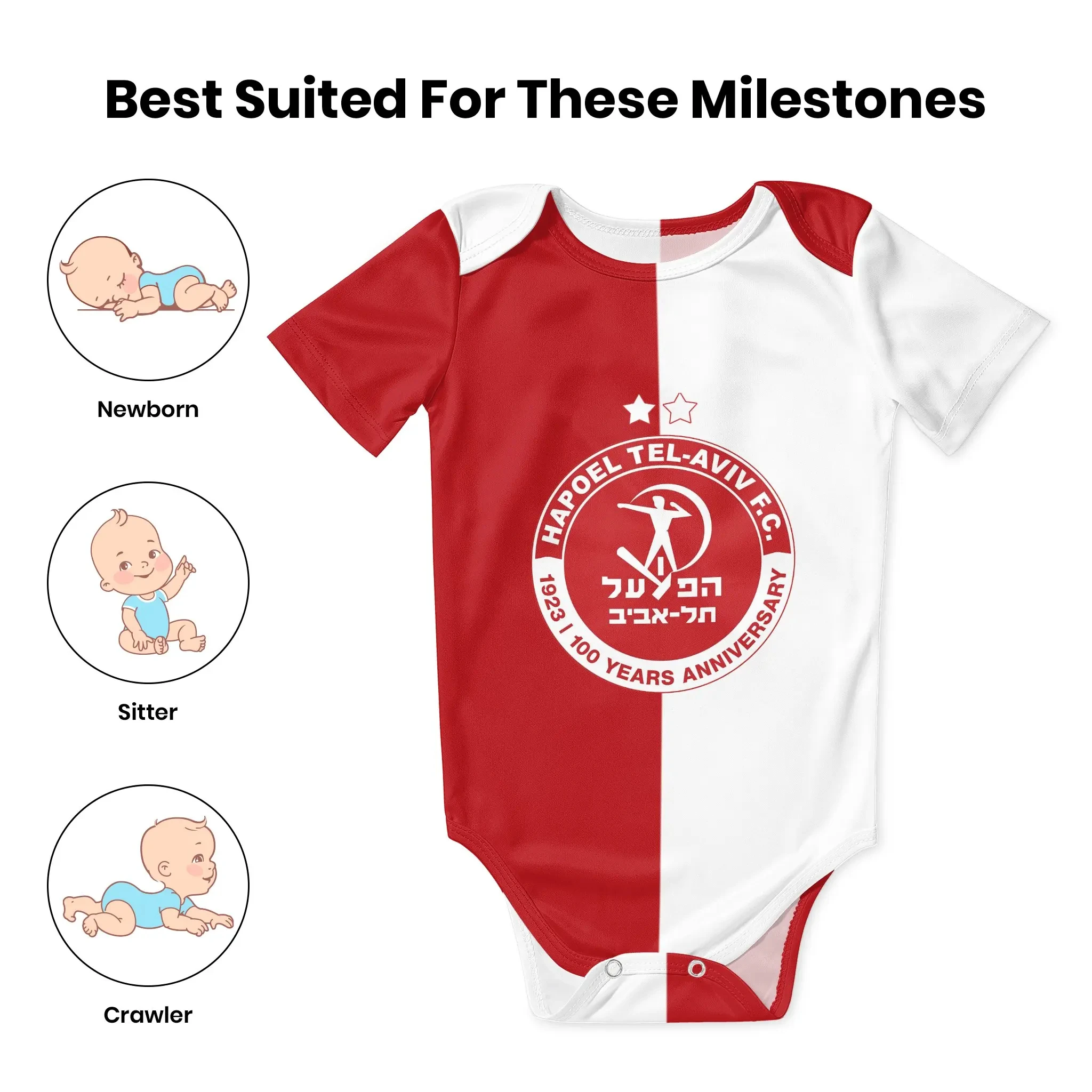 Hapoel Tel Aviv Baby Bodysuit  - Romper Onesie Baby บทวิจารณ์และราคา