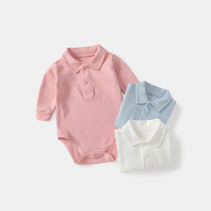 Baby Polo Collar Bodysuit 100% - Romper Onesie Baby บทวิจารณ์และราคา