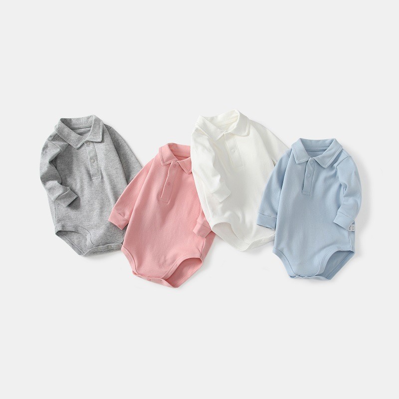 Baby Polo Collar Bodysuit 100% - Romper Onesie Baby บทวิจารณ์และราคา