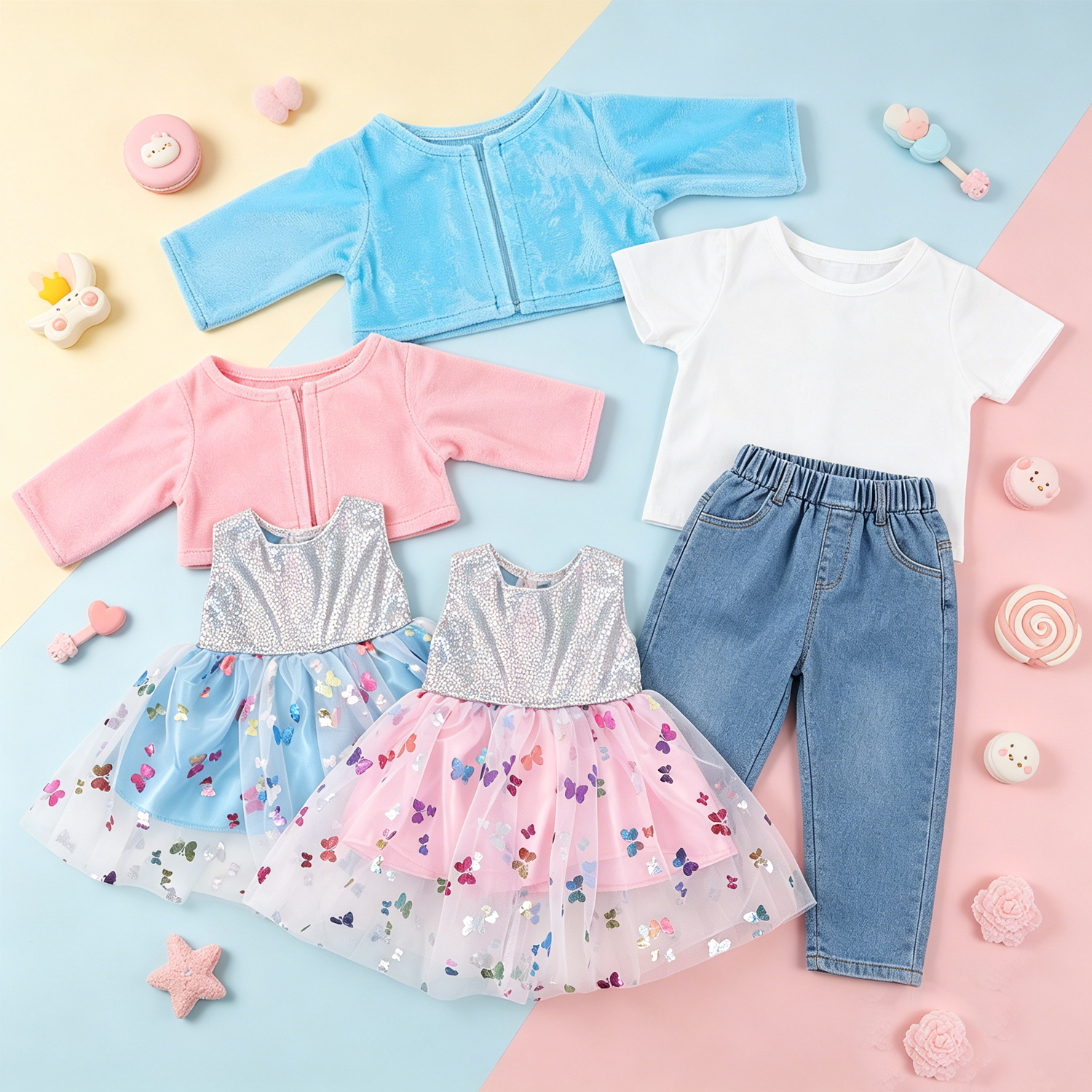 Cute 18 Inch Doll Clothes Set  - Knit Cardigan Infant บทวิจารณ์และราคา