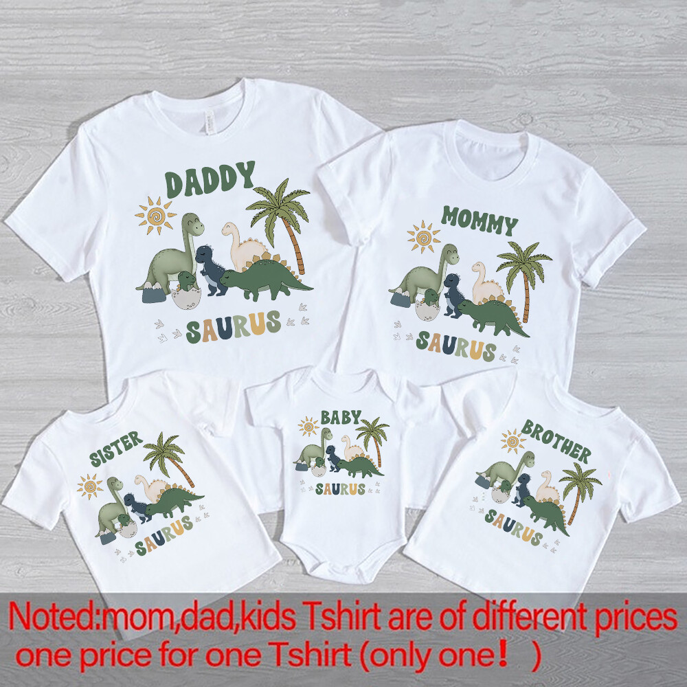 Cartoon Dinosaur Print Family  - Baby Clothing Onesies บทวิจารณ์และราคา