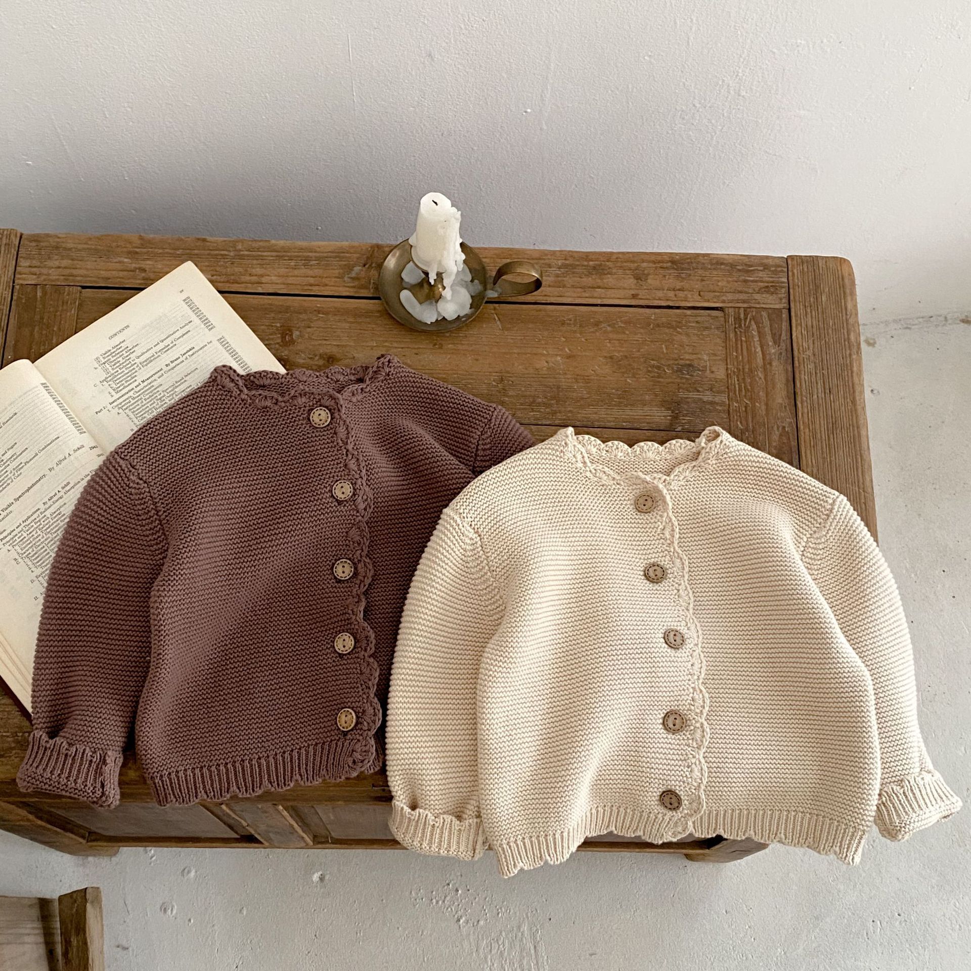 2025 Autumn New Baby Long Slee - Knit Cardigan Infant บทวิจารณ์และราคา