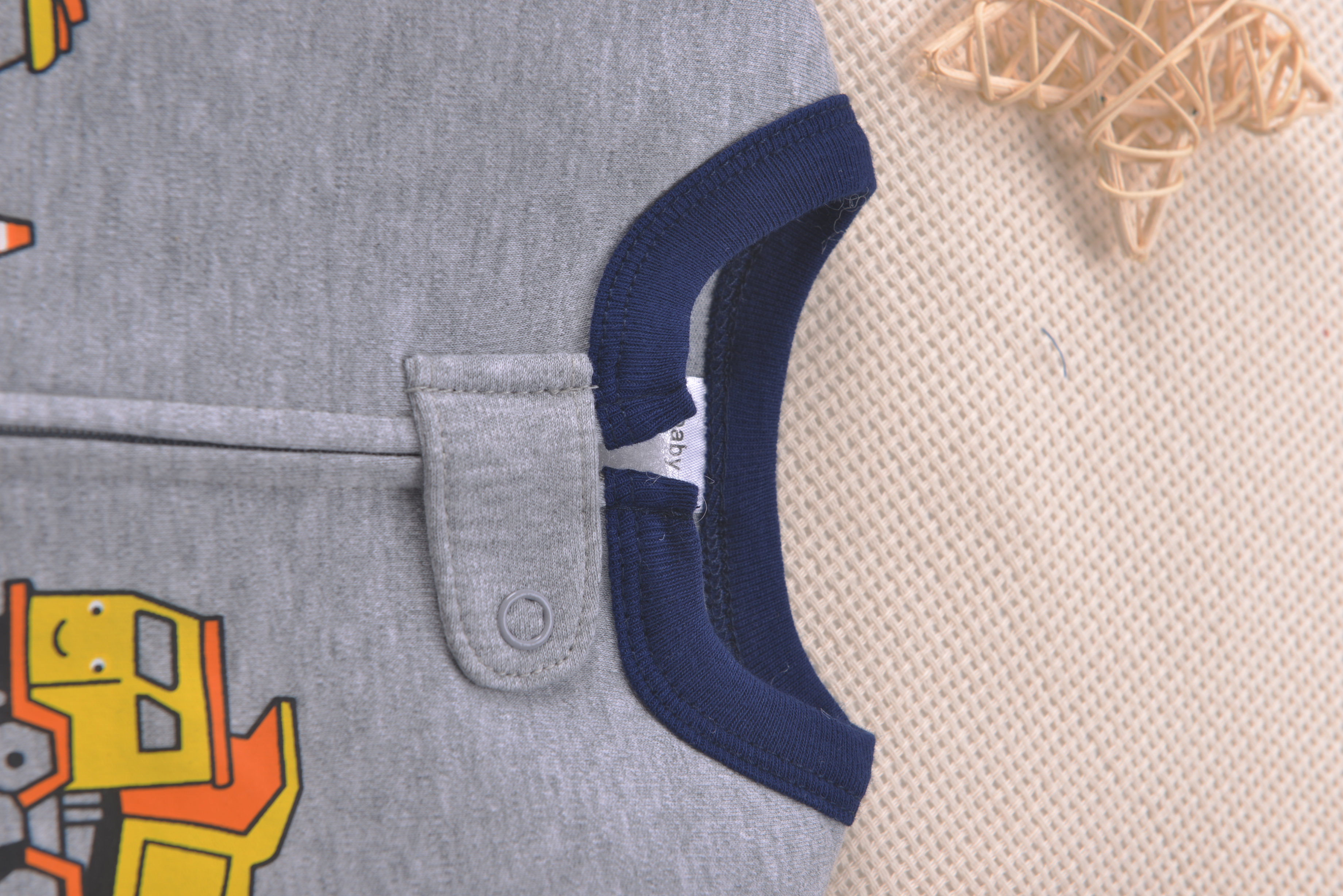 Grey Soft Cotton Baby Footed R - Romper Onesie Baby บทวิจารณ์และราคา