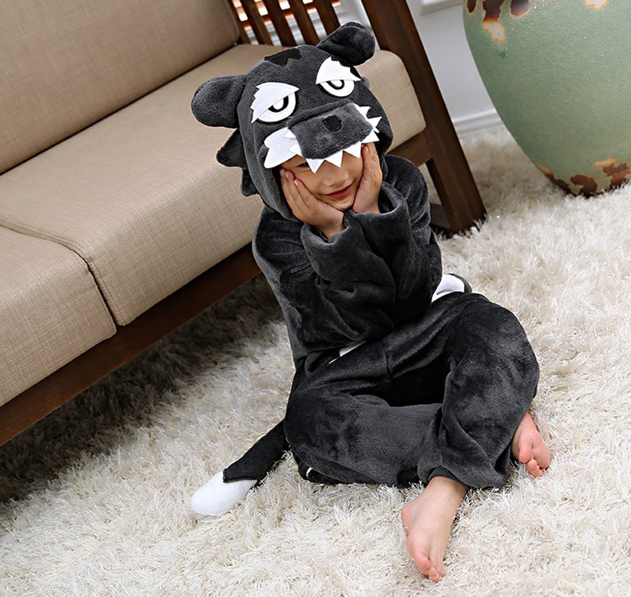 Child Boys Grey Wolf Panda Bir - Romper Onesie Baby บทวิจารณ์และราคา