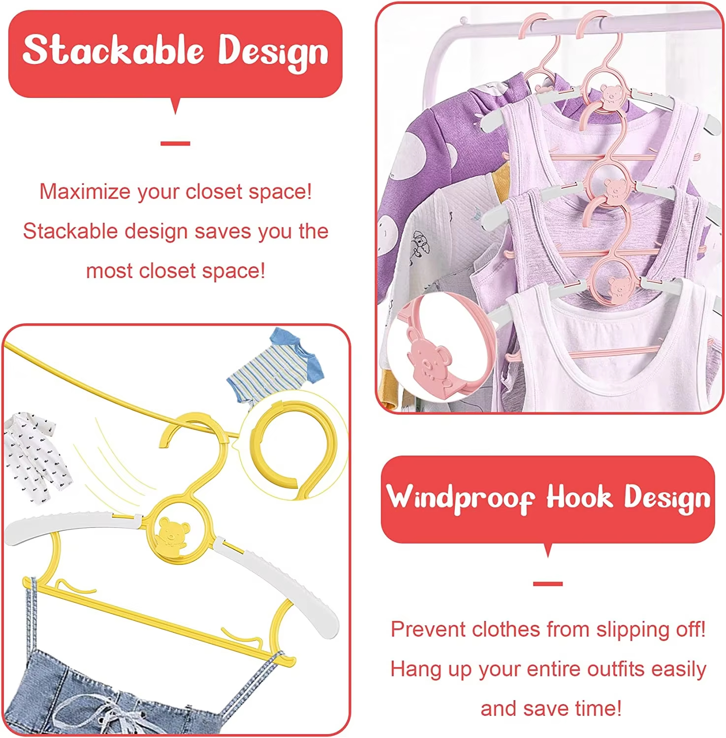 10Pack Anti-Slip Baby Clothes  - Baby Clothing Organizer บทวิจารณ์และราคา