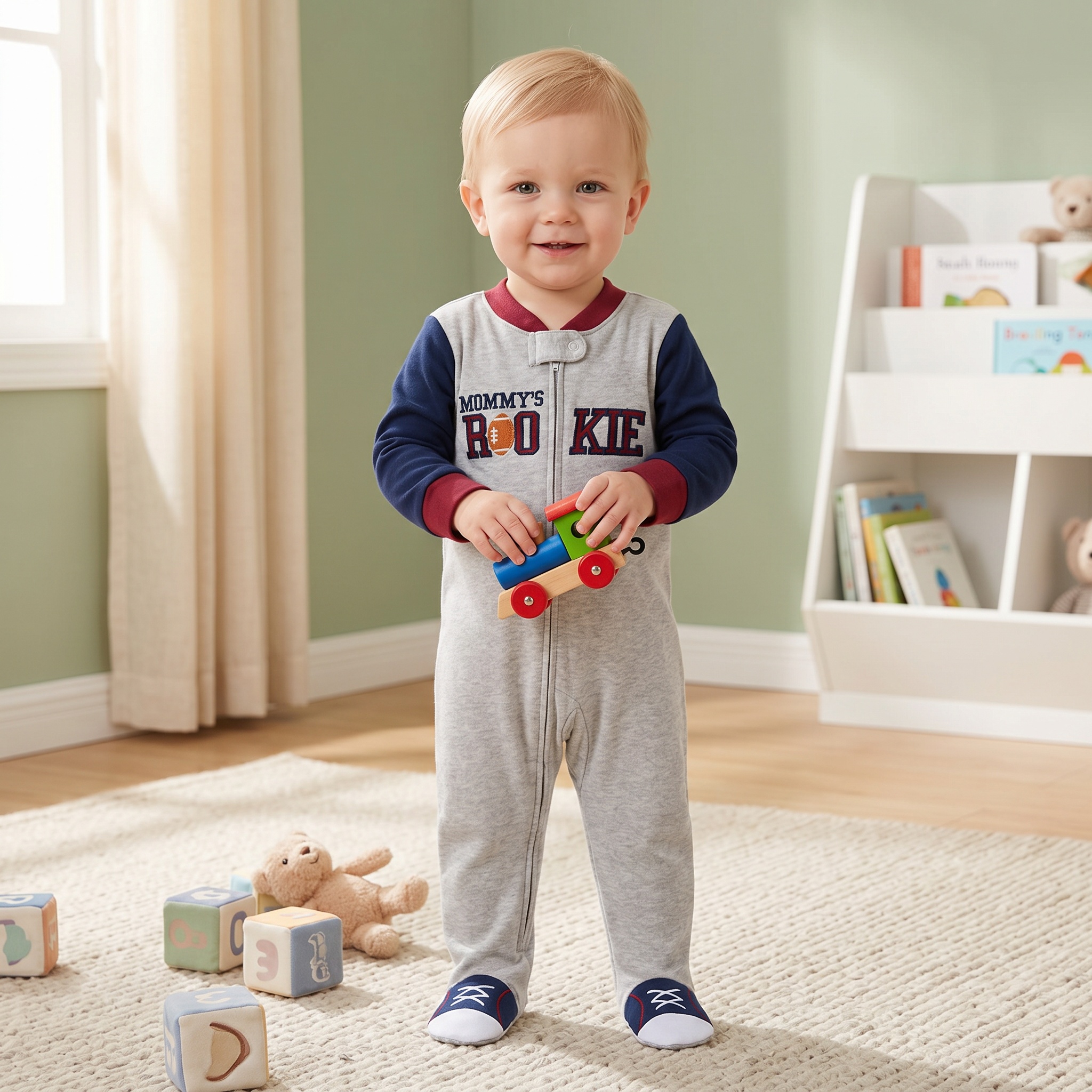 Grey Soft Cotton Baby Footies  - Romper Onesie Baby บทวิจารณ์และราคา