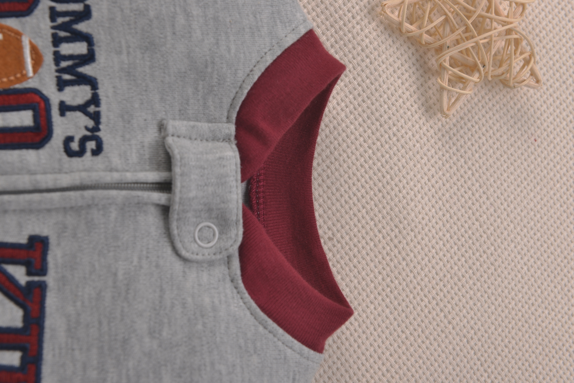 Grey Soft Cotton Baby Footies  - Romper Onesie Baby บทวิจารณ์และราคา