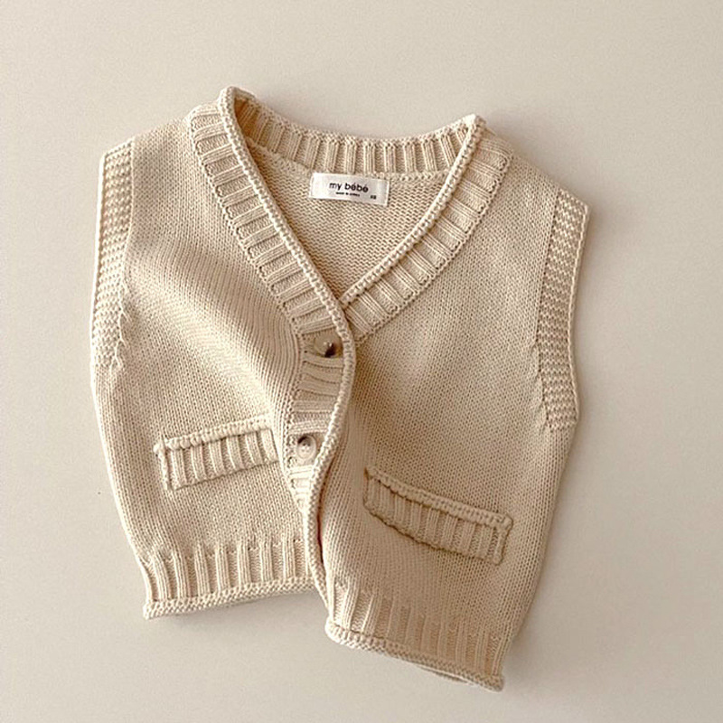 2025 Autumn New Baby Sleeveles - Knit Cardigan Infant บทวิจารณ์และราคา